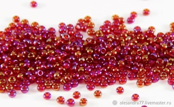 10 grams of 10/0 seed Beads, Czech Preciosa 91090 Premium Burgundy iridescent, Beads, Chelyabinsk,  Фото №1