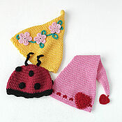 Работы для детей, handmade. Livemaster - original item Accessories for the first photo shoot of newborns: knitted hats. Handmade.
