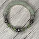Bracelet braided: Elastic band bracelet 'Gentle mint'. Braided bracelet. Kairos. My Livemaster. Фото №4