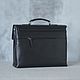 Men's business leather briefcase 'Stefan' (Black). Brief case. DragonBags - Men's accessories. My Livemaster. Фото №4