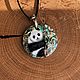 Colgante nacarado con pintura ' Panda». Pendant. Ручной Лис. Online shopping on My Livemaster.  Фото №2