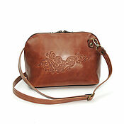 Сумки и аксессуары handmade. Livemaster - original item Crossbody bag: Leather handbag women`s red-brown Sheila. Handmade.