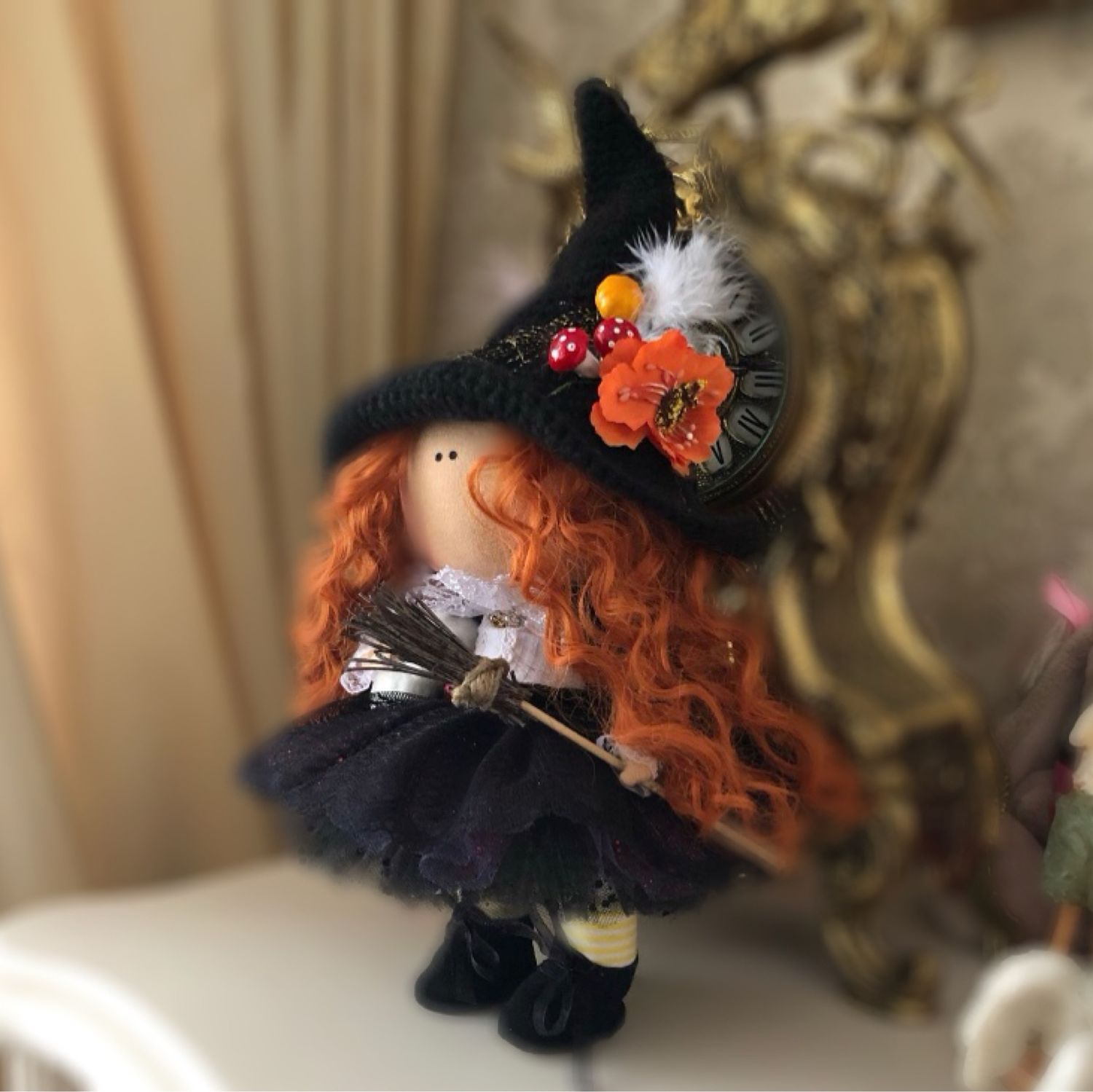 Текстильная кукла ведьмочка