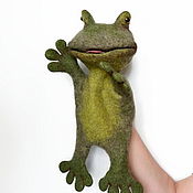 Куклы и игрушки handmade. Livemaster - original item Frog green glove toy on hand. Puppets.. Handmade.