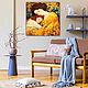 Painting Mother and Daughter. Love picture. A gift for mom, wife. Pictures. House of the Sun (irina-bast). My Livemaster. Фото №5