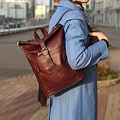 Сумки и аксессуары handmade. Livemaster - original item Backpacks: Women`s Burgundy Leather Backpack Agnes Mod. R. 31-182. Handmade.
