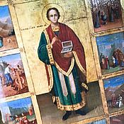 Икона Дмитрий Солунский деревянная особенная под старину модерн икона
