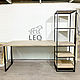 Стол со стеллажом из ясеня на заказ LF-980. Столы. Leo-loft. Интернет-магазин Ярмарка Мастеров.  Фото №2