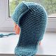 Шапка-ушанка вязаная из шерсти цвета морской волны. Шапка-ушанка. AccessoriesWool мягко и комфортно. Ярмарка Мастеров.  Фото №5