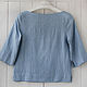 Blue blouse with 3/4 sleeves made of 100% linen. Blouses. etnoart. My Livemaster. Фото №4