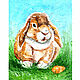 Картина кролик заяц  масло мастихин, Картины, Екатеринбург,  Фото №1