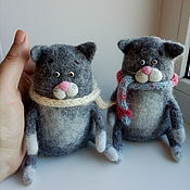 Куклы и игрушки handmade. Livemaster - original item felt toy: Grey cats. Handmade.