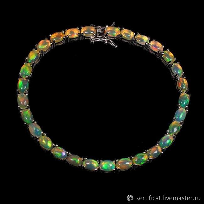 Браслет с эфиопским опалом в серебре "Мой подарок" – заказать на ...