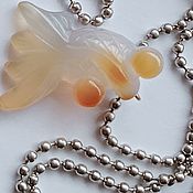 Украшения handmade. Livemaster - original item Pendant: Mini necklace Fish carved from AGATE. Handmade.