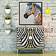 Large painting 70 x 70 cm zebra painting in pop art style, Pictures, St. Petersburg,  Фото №1