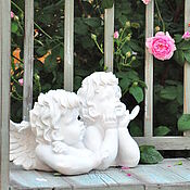 Дача и сад handmade. Livemaster - original item Statuette of a pair of angels made of polyresin for garden decor. Handmade.