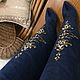 Сапоги из итальянского бархата Velutto Blu. Сапоги. Exclusive Shoes (Sokolick). Ярмарка Мастеров.  Фото №5