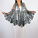 The shawl is crocheted Gray. Shawls. Lily Kryuchkova (kruchokk). Online shopping on My Livemaster.  Фото №2
