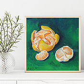 Картины и панно handmade. Livemaster - original item Oil Painting Fragrant Tangerine. Handmade.