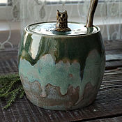 Посуда handmade. Livemaster - original item Sugar bowl: Sugar Bowl Owl. Handmade.
