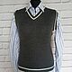 Grey knitted vest, Vests, Novozybkov,  Фото №1