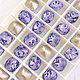 12 мм. Swarovski 4470 Cushion Square, Provence Lavender, Кристаллы, Москва,  Фото №1