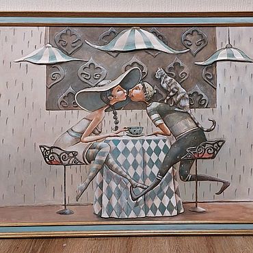 Картины и панно ручной работы. Ярмарка Мастеров - ручная работа Картина барельеф в раме "Парочка".. Handmade.