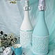 Tiffany style (оформление шампанского). Бутылки свадебные. Ольга Ершова (ONEr). Ярмарка Мастеров.  Фото №4