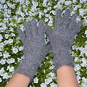 Аксессуары handmade. Livemaster - original item Grey down gloves for women. Handmade.