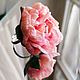 Кольцо "Мон Амур" с пудрово-розовым пионом, Кольца, Новосибирск,  Фото №1