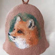Дача и сад handmade. Livemaster - original item Felt hat for a bath with a fox. Handmade.