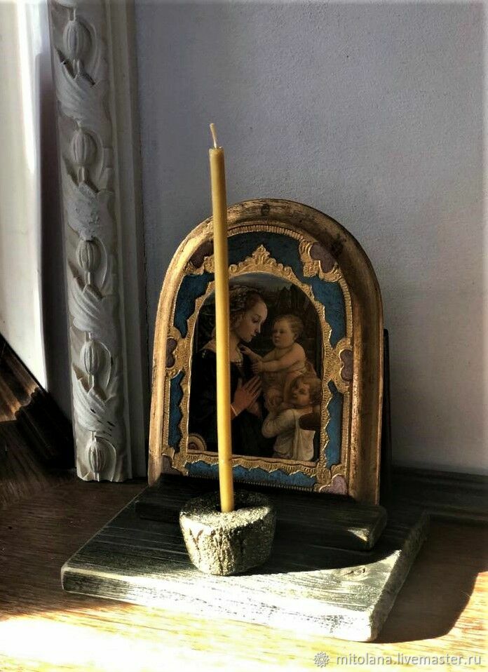 Подставка под икону с подсвечником купить в интернет-магазине Ярмарка ...