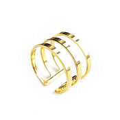 Украшения handmade. Livemaster - original item Gold triple ring on the finger phalanx, dimensionless. Handmade.