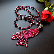 Украшения handmade. Livemaster - original item Sotuar Necklace with a tassel Red spinel CRIMSON Natural sapphire. Handmade.
