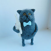 Куклы и игрушки handmade. Livemaster - original item British blue - felted cat. Handmade.