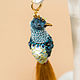 Order Asymmetric earrings 'Peacock and Pearl' Bird Earrings. Coffeelena. Livemaster. . Tassel earrings Фото №3