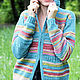 Knitted cardigan tweed handmade from English wool. Cardigans. Татьяна, ручное вязание. Online shopping on My Livemaster.  Фото №2