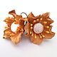Order Ring and earrings beige peach flowers. Shagree (Shagree). Livemaster. . Jewelry Sets Фото №3