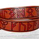 Celtic Runes Futhark Leather Belt, Hand Painted Belt. Straps. Made In Rainbow. My Livemaster. Фото №5