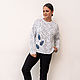 Longsleeve with embroidery leaf with blue base, Longslives, Novosibirsk,  Фото №1