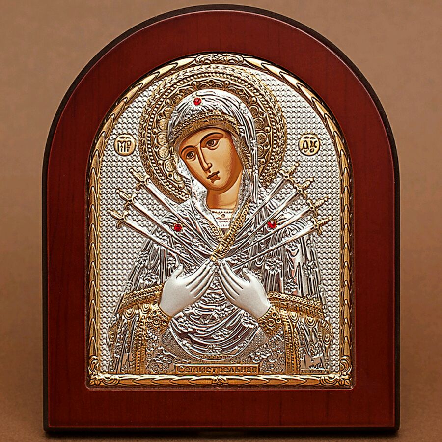 Серебряная икона Семистрельная в интернет-магазине на Ярмарке Мастеров ...