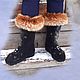 Set Boots and mittens felted 'Winter night'. High Boots. wool gifts. My Livemaster. Фото №4