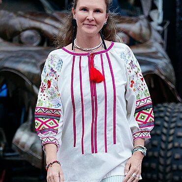 Одежда ручной работы. Ярмарка Мастеров - ручная работа Блузка в славянском стиле Цветущий путь. Handmade.