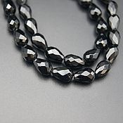 Материалы для творчества handmade. Livemaster - original item Onyx black beads drop smooth and pear cut. Handmade.