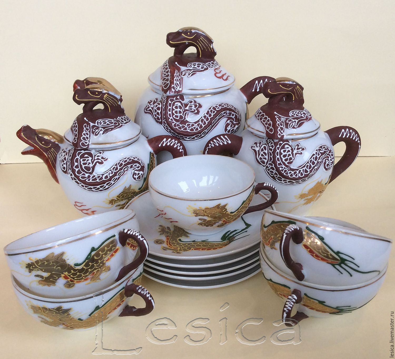 Buy tea set dragons satsuma japan 3040gg on Livemaster online shop