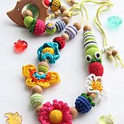 Одежда handmade. Livemaster - original item Slingobusy educational, with the toy and teething toy - Summer mood. Handmade.