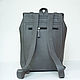 Order Leather backpack 'Moscow' gray. uva. Livemaster. . Backpacks Фото №3