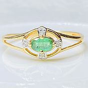 Украшения handmade. Livemaster - original item Buy a ring with emerald and diamonds 
