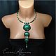 Necklace made of natural malachite and rock crystal. Necklace. Elena Crappie - Bags and jewelry. My Livemaster. Фото №4