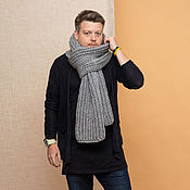 Аксессуары handmade. Livemaster - original item Grey scarf for men. Handmade.